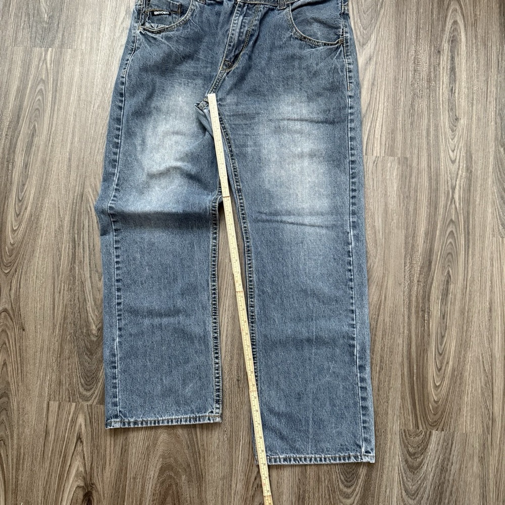 Enyce Jeans Mens 35x30(tag32)Blue Baggy Skater Street Urban Embroidery Y2K - Picture 10 of 14